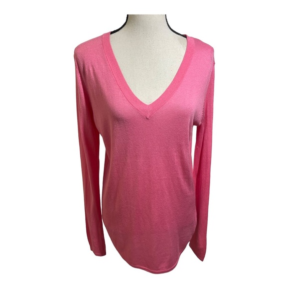 Lauren Ralph Lauren black label womens Small V-neck silk cotton blend sweater - Picture 12 of 13